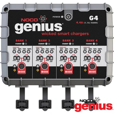 Noco Genius G4 4.4-Amp 4-Bank 7-Step Battery Charger 1 Noco Genius G4 4.4-Amp 4-Bank 7-Step Battery Charger