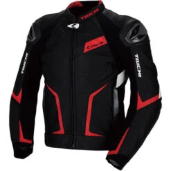 RS Taichi RSJ832 GMX Arrow Leather Jacket -Motorcycle Riding Equipment RS Taichi RSJ832 Leather Jacket Black Red Front 96819.1488398235
