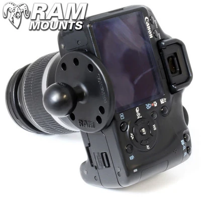 Ram Mounts 2.5" Round Base (AMPs Hole Pattern), 1" Ball & 1/4"-20 Threaded Male Post For Cameras - Image 3