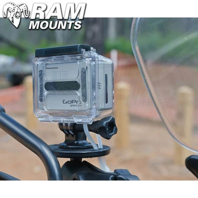 Ram Mounts 2.5" Round Base (AMPs Hole Pattern), 1" Ball & 1/4"-20 Threaded Male Post For Cameras - Image 5