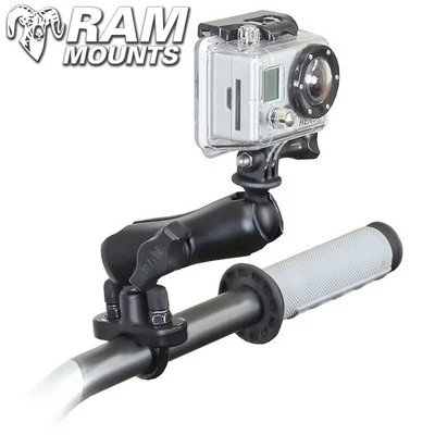 Ram Mounts Handlebar Rail Mount 1" Diameter Ball With Custom GoPro Hero Adapter 1 Ram Mounts Handlebar Rail Mount 1" Diameter Ball With Custom GoPro Hero Adapter