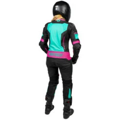 Cortech Revo Sport Air Women's 1-Piece Suit -Motorcycle Riding Equipment Revo 1 Piece Womens Suit Black Teal 4 06972.1665588006