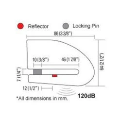 Xena XX-10 Disc-Lock Alarm -Motorcycle Riding Equipment Xena XX 10 Disc Lock Alarm Dimensions 06374.1477860672