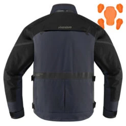 Icon Raiden CE Waterproof Jacket [Limited Sizes] -Motorcycle Riding Equipment icon raiden jacket navy 1 10099.1582478480