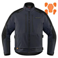 Icon Raiden CE Waterproof Jacket [Limited Sizes] -Motorcycle Riding Equipment icon raiden jacket navy 25234.1582478421
